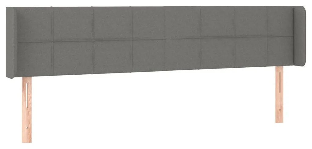 vidaXL Κεφαλάρι με Πτερύγια Σκούρο Γκρι 183x16x78/88 εκ. Υφασμάτινο