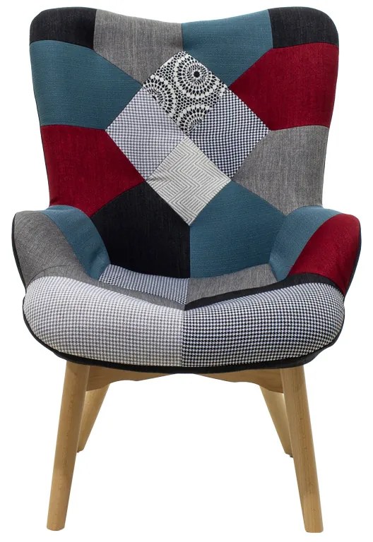 Πολυθρόνα Kido pakoworld υφασμάτινη χρώμα patchwork
