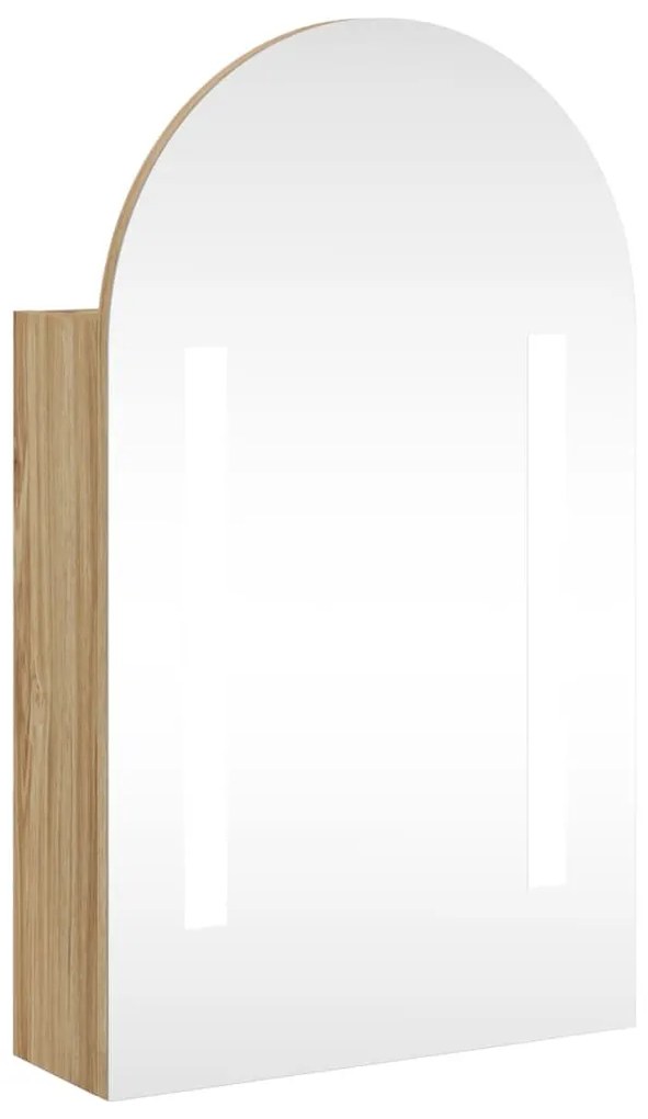 vidaXL Καθρέφτης Μπάνιου με Ντουλάπι & LED Αψίδα Δρυός 42x13x70 εκ.