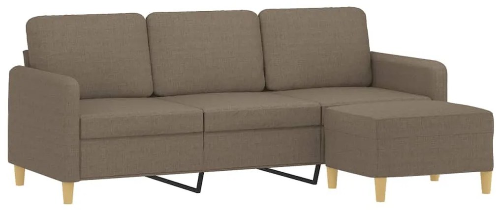 vidaXL Καναπές Τριθέσιος Taupe 180 εκ. Υφασμάτινος με Υποπόδιο