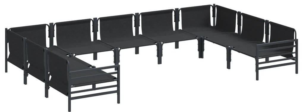 vidaXL Σετ Καναπέ Κήπου 9 pcs Ανθρακί Ατσάλι