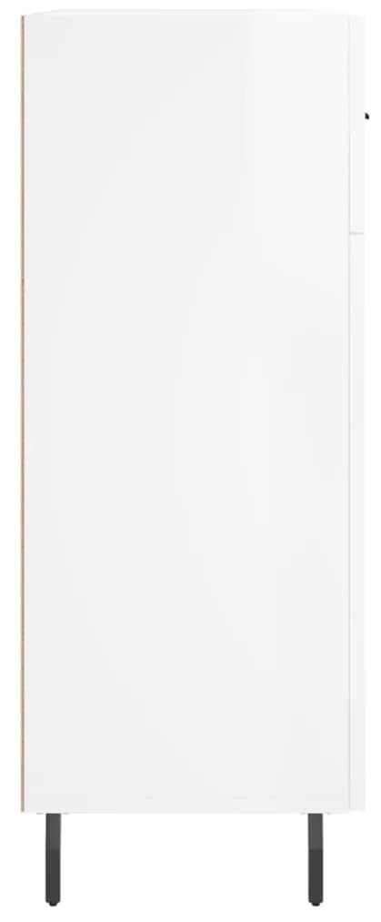 Ντουλάπι Γυαλιστερό Λευκό 69,5x34x90 εκ. Επεξεργασμένο Ξύλο - Λευκό