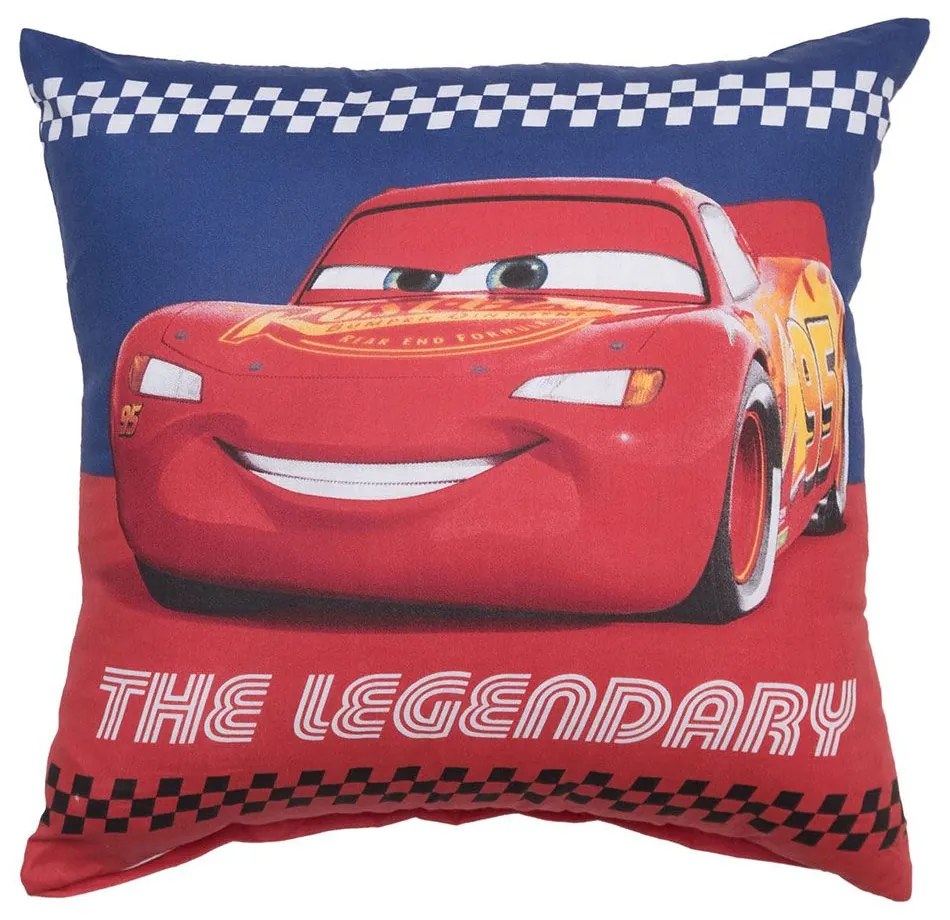Μαξιλάρι Διακοσμητικό (Με Γέμιση) Παιδικό Cars 29 Blue Viopros 40Χ40 100% Cotton