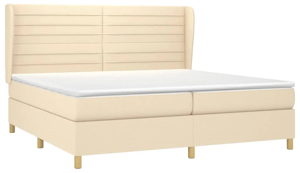 ΚΡΕΒΑΤΙ BOXSPRING ΜΕ ΣΤΡΩΜΑ ΚΡΕΜ 200X200 ΕΚ. ΥΦΑΣΜΑΤΙΝΟ 3128634