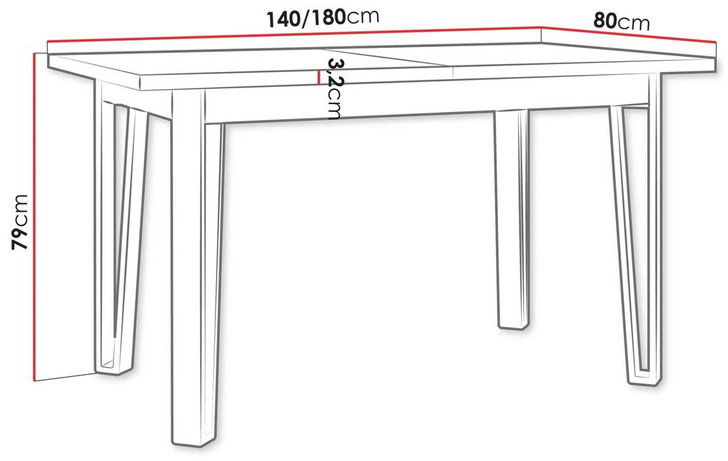 Τραπέζι Victorville 354, Sonoma οξιά, Μαύρο, 79x80x140cm, 40 kg, Επιμήκυνση, Πλαστικοποιημένη μοριοσανίδα, Μέταλλο | Epipla1.gr