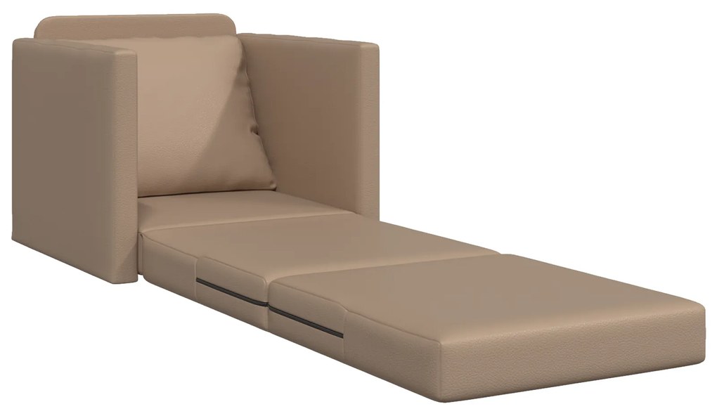 vidaXL Πολυθρόνα Δαπέδου 2-σε-1 Καπουτσίνο 74x77x81 εκ Τεχνητό Δέρμα
