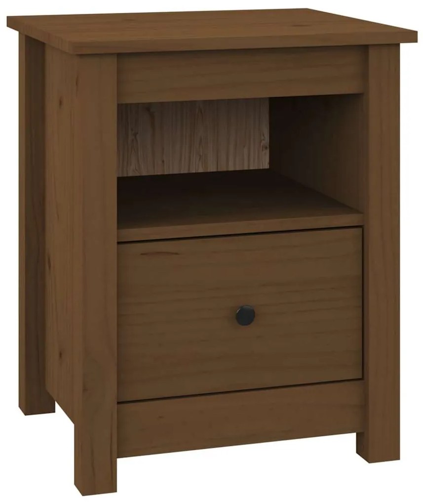 vidaXL Κομοδίνα 2 τεμ. Μελί 40 x 35 x 49 εκ. από Μασίφ Ξύλο Πεύκου