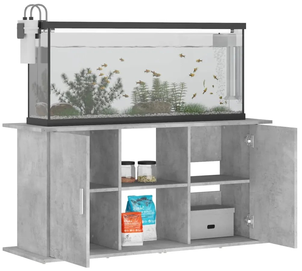 vidaXL Βάση Ενυδρείου Γκρι Σκυροδ. 121x41x58 εκ. Επεξεργασμένο Ξύλο