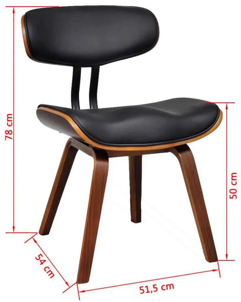 Καρέκλες Τραπεζαρίας 6 τεμ. από Λυγισμένο Ξύλο/Συνθετικό Δέρμα  - Μαύρο