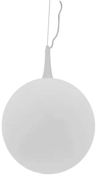 GloboStar® SPHERE 01143 Μοντέρνο Κρεμαστό Φωτιστικό Οροφής Μονόφωτο 1 x E27 Λευκό Γυάλινο Φ25 x Y46.5cm