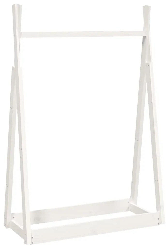 vidaXL Κρεμάστρα Ρούχων Λευκή 100x45x150 εκ. από Μασίφ Ξύλο Πεύκου
