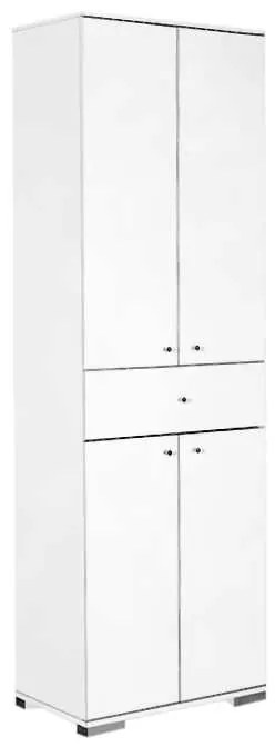 Ντουλάπα ρούχων Diamond Megapap δίφυλλη σε χρώμα λευκό 60x40x187εκ.