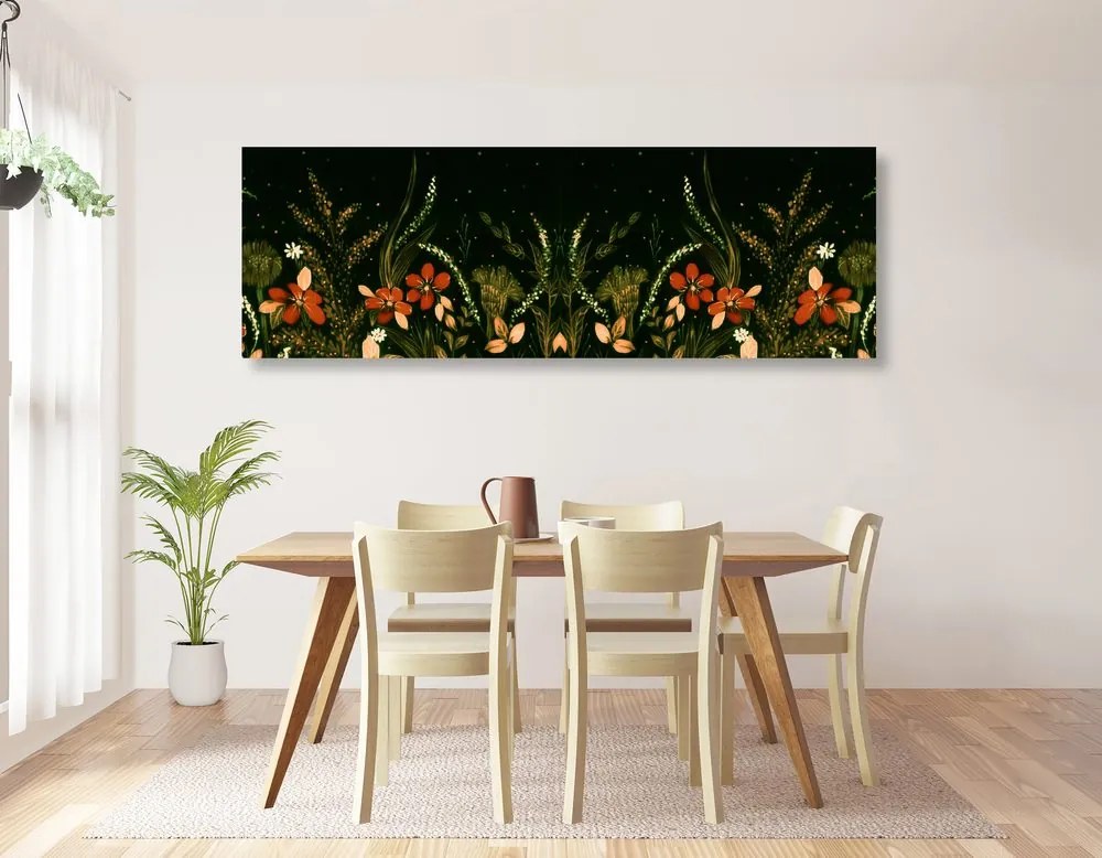 Εικόνα με floral στολίδι - 120x40