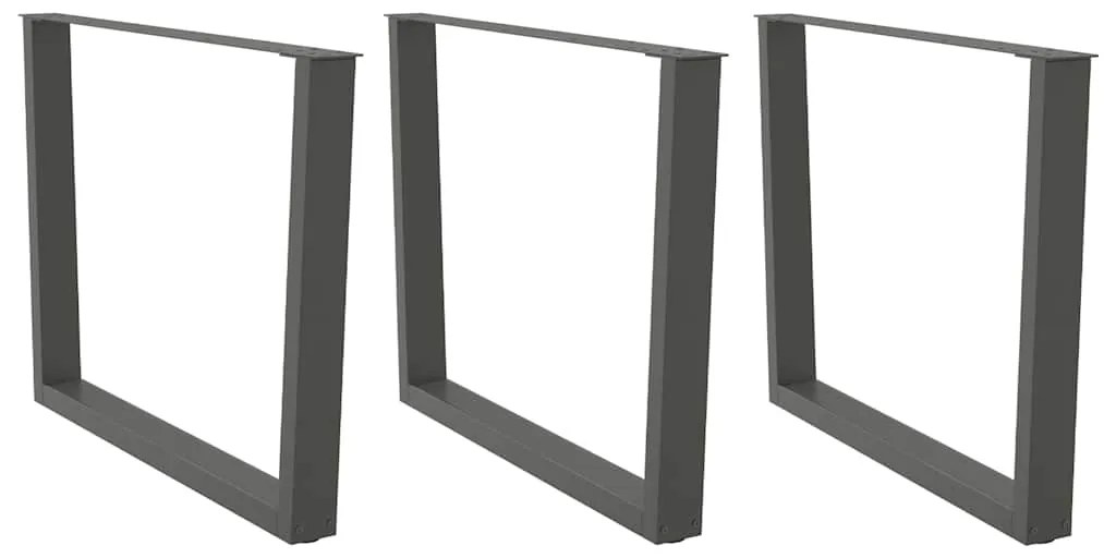 Πόδια Τραπεζαρίας Σχήματος V 3 τεμ. Ανθρακί 100x(72-73,3) εκ. Ατσάλι