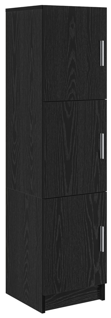 vidaXL Ψηλή Ντουλάπα Μαύρη δρυς 31,5 x 32 x 124 εκ Επεξεργασμένο ξύλο