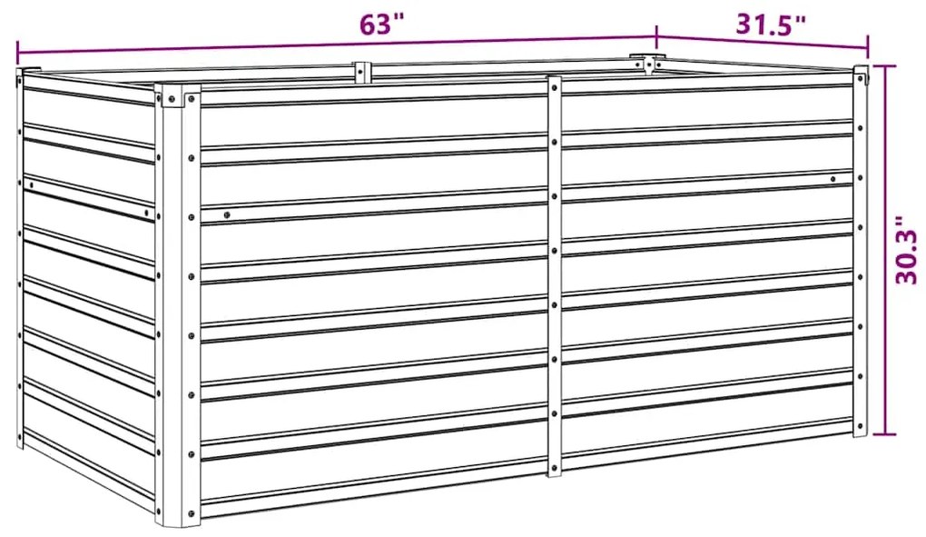 vidaXL Ζαρντινιέρα Ψηλή Πράσινη 160x80x77 εκ. Γαλβανισμένος Χάλυβας