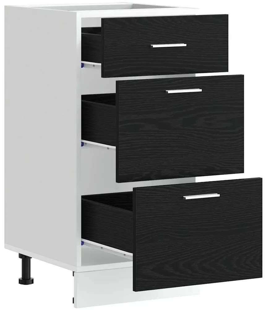 vidaXL Βάση Ντουλάπας Κουζίνας με συρτάρι Μαύρη Οξυά 40 x 46 x 81,5 εκ