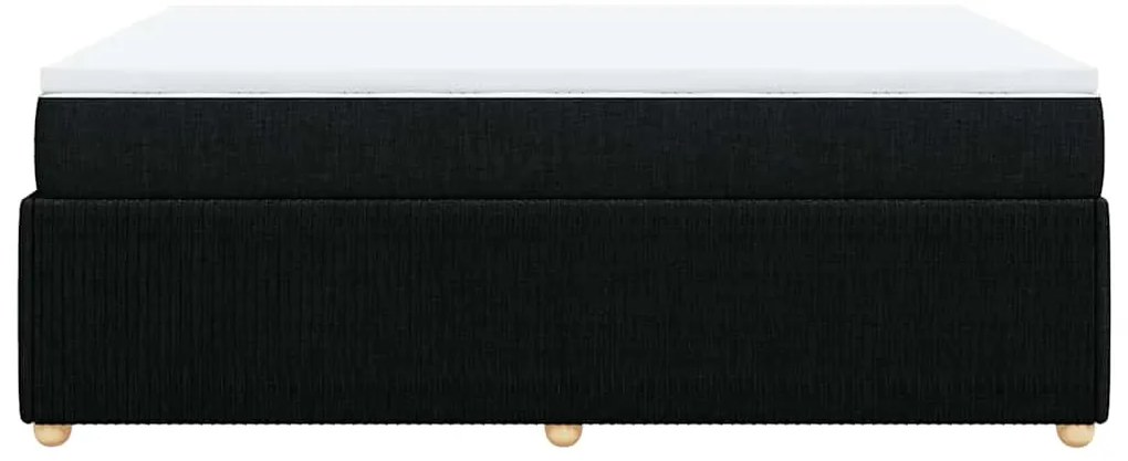 vidaXL Κρεβάτι Boxspring με Στρώμα Μαύρο 160x200 εκ. Υφασμάτινο