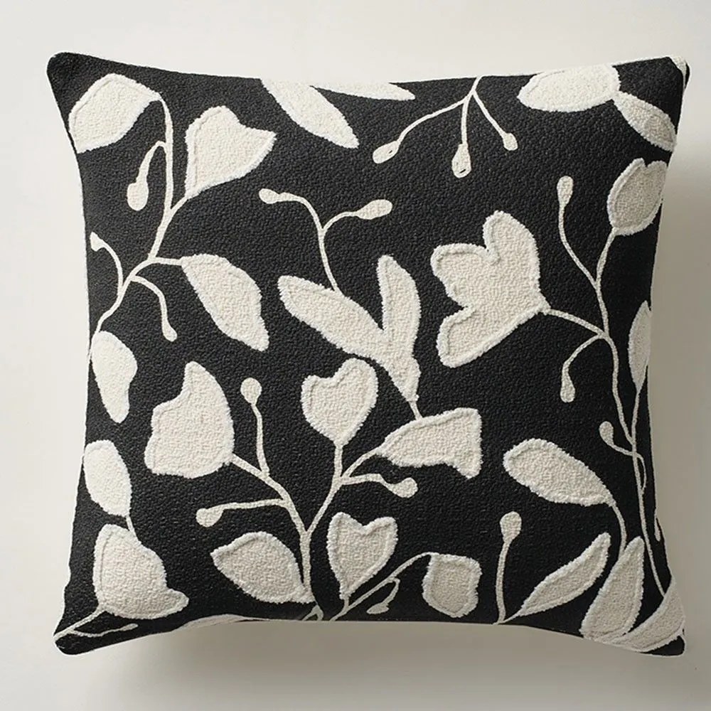 Μαξιλαροθήκη Διακοσμητική Tansy 129 Ecru-Black Gofis Home 43X43 100% Cotton