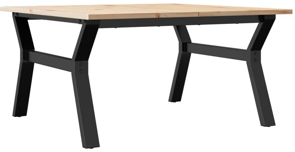 vidaXL Τραπεζάκι Σαλονιού Πλαίσιο Υ 90x90x45εκ Μασίφ Πεύκο/Ατσάλι