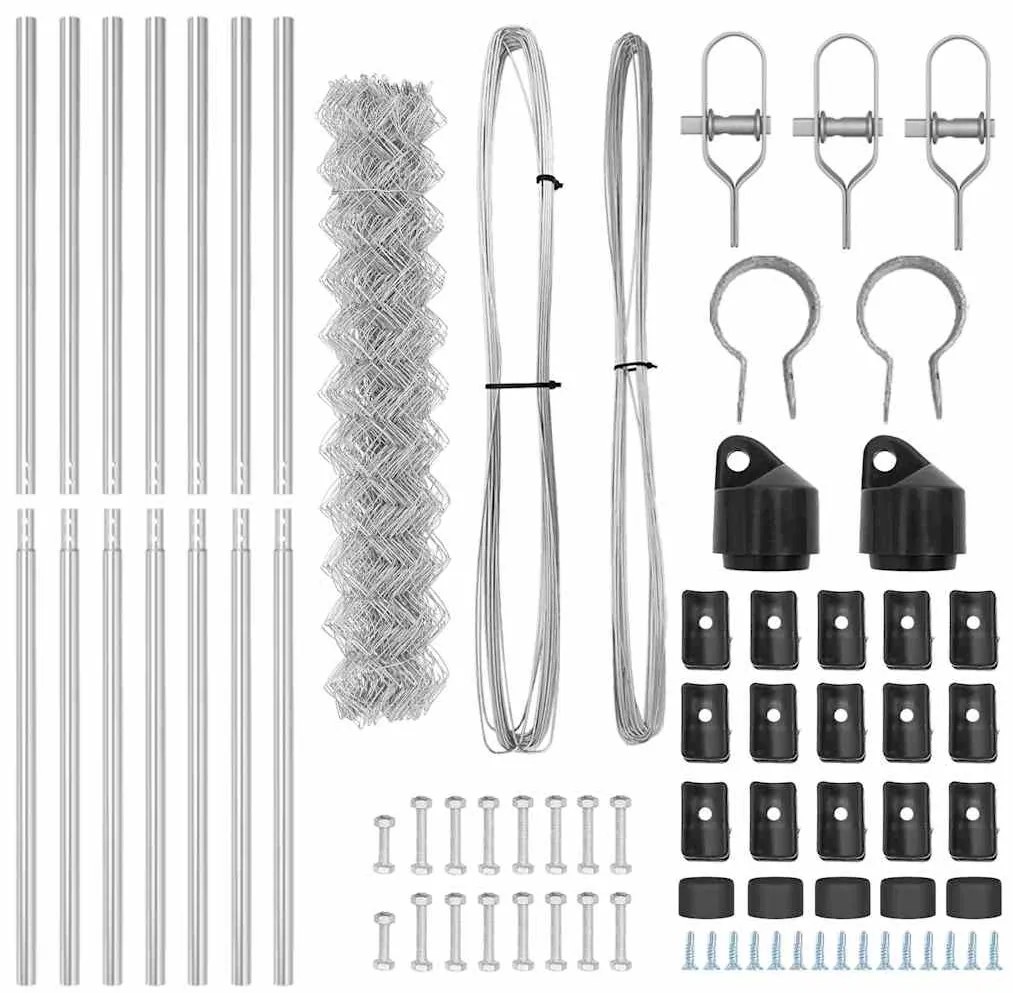 vidaXL Στύλος Περιφράξεων Ασημί 10 x 1,6 μ (60 x 60 mm δίχτυ) Ατσάλι