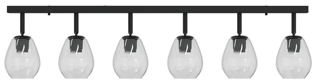 vidaXL Σποτ οροφής Μαύρο 110.5 x 13 x 26 εκ. Γυαλί και μέταλλο