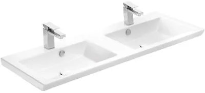 Σετ Έπιπλο Μπάνιου OMEGA 120 Grey Oak QUADRO με Διπλό Νιπτήρα 129x46x135 εκ.