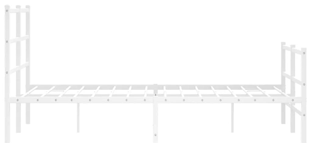 vidaXL Πλαίσιο Κρεβατιού με Κεφαλάρι/Ποδαρικό Λευκό 120x200εκ. Μέταλλο