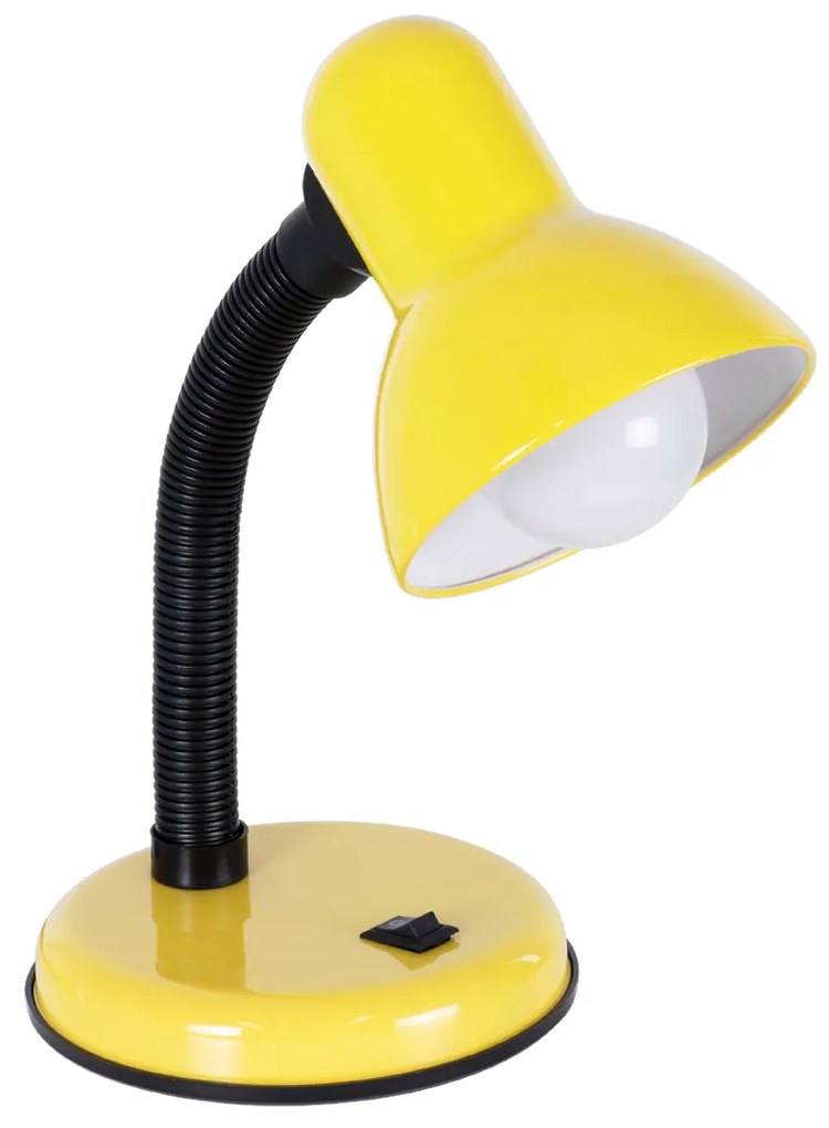 GloboStar STUDENT YELLOW 01536 Μοντέρνο Επιτραπέζιο Φωτιστικό Γραφείου Μονόφωτο 1 x E27 Κίτρινο με Λευκό Μεταλλικό με Διακόπτη ΟN/OFF Καμπάνα Φ12 x Υ32cm