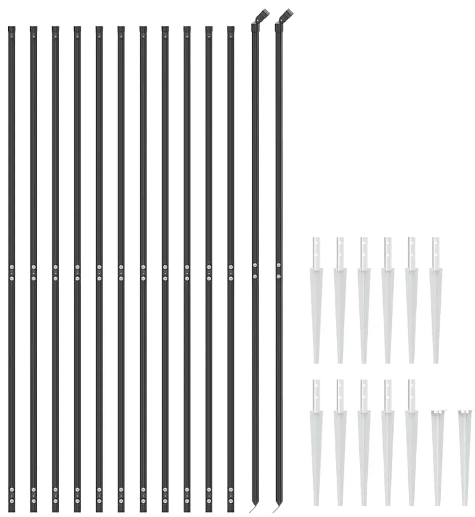 vidaXL Συρματόπλεγμα Περίφραξης Ανθρακί 1,8 x 25 μ. με Καρφωτές Βάσεις