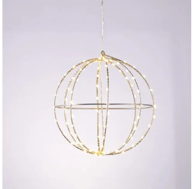 Χριστουγεννιάτικη Μπάλα με 240 Mini LED Φ40 ACA-X0624014226-Κίτρινο X0624014226