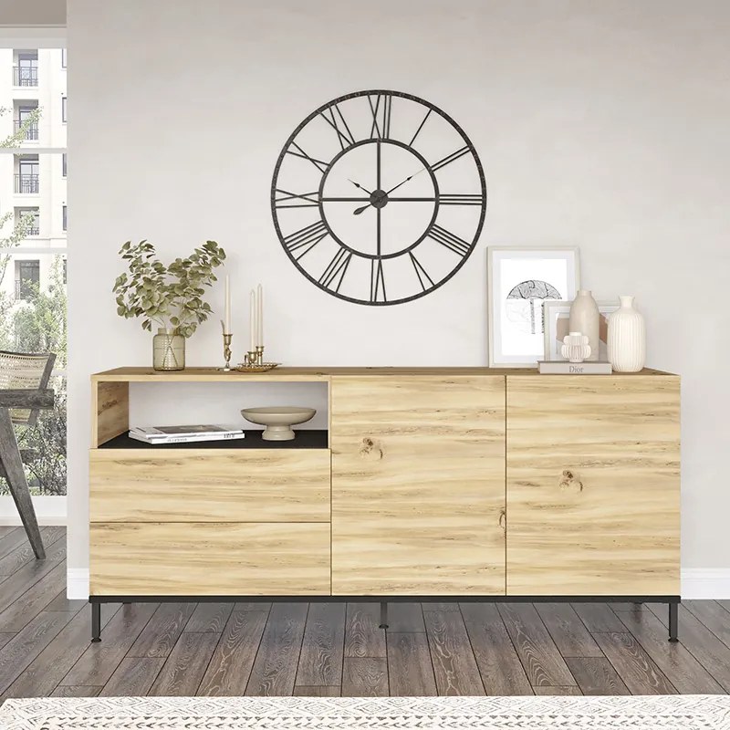 Μπουφές Evaluate pakoworld sonoma-wenge 170x46.5x75.5εκ (1 τεμάχια)