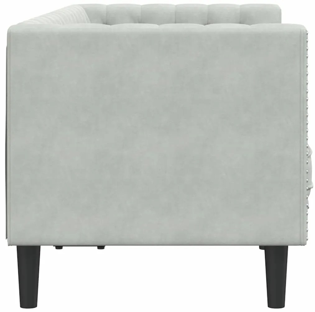 vidaXL Καναπές Chesterfield Ανοιχτό γκρι 174 x 74.5 x 70.5 εκ. Βελούδο