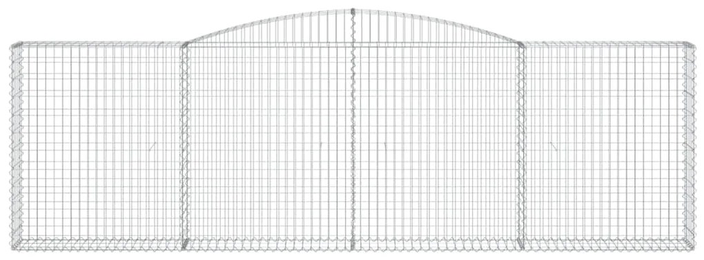 vidaXL Συρματοκιβώτια Τοξωτά 2 τεμ. 400x30x120/140 εκ. Γαλβαν. Ατσάλι