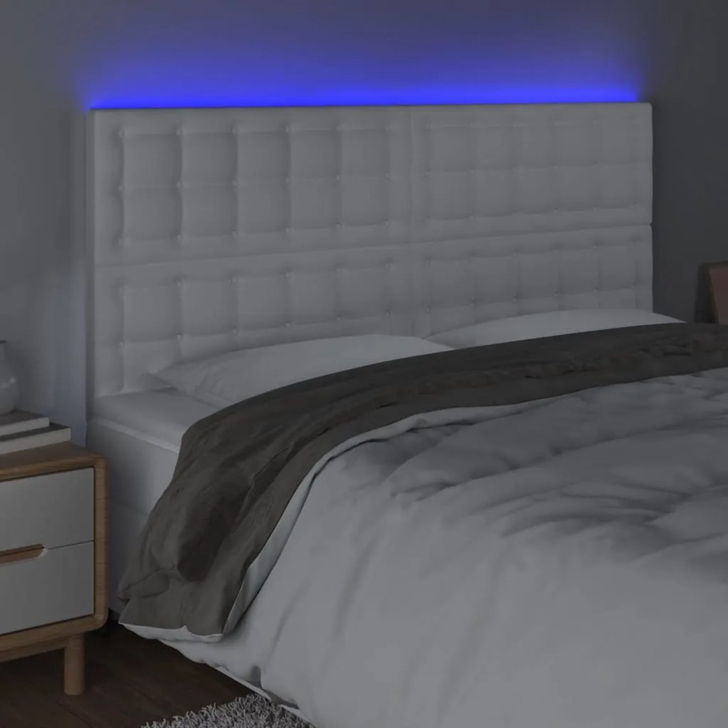 Κεφαλάρι Κρεβατιού LED Λευκό 200x5x118/128 εκ 3122533