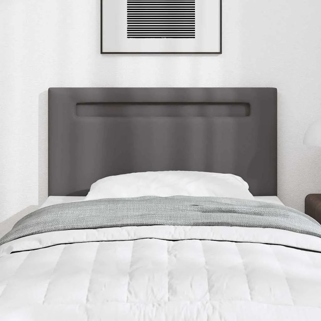 vidaXL Κεφαλάρι Επιτοίχιο με κεφαλάρι Γκρι 90 cm PVC