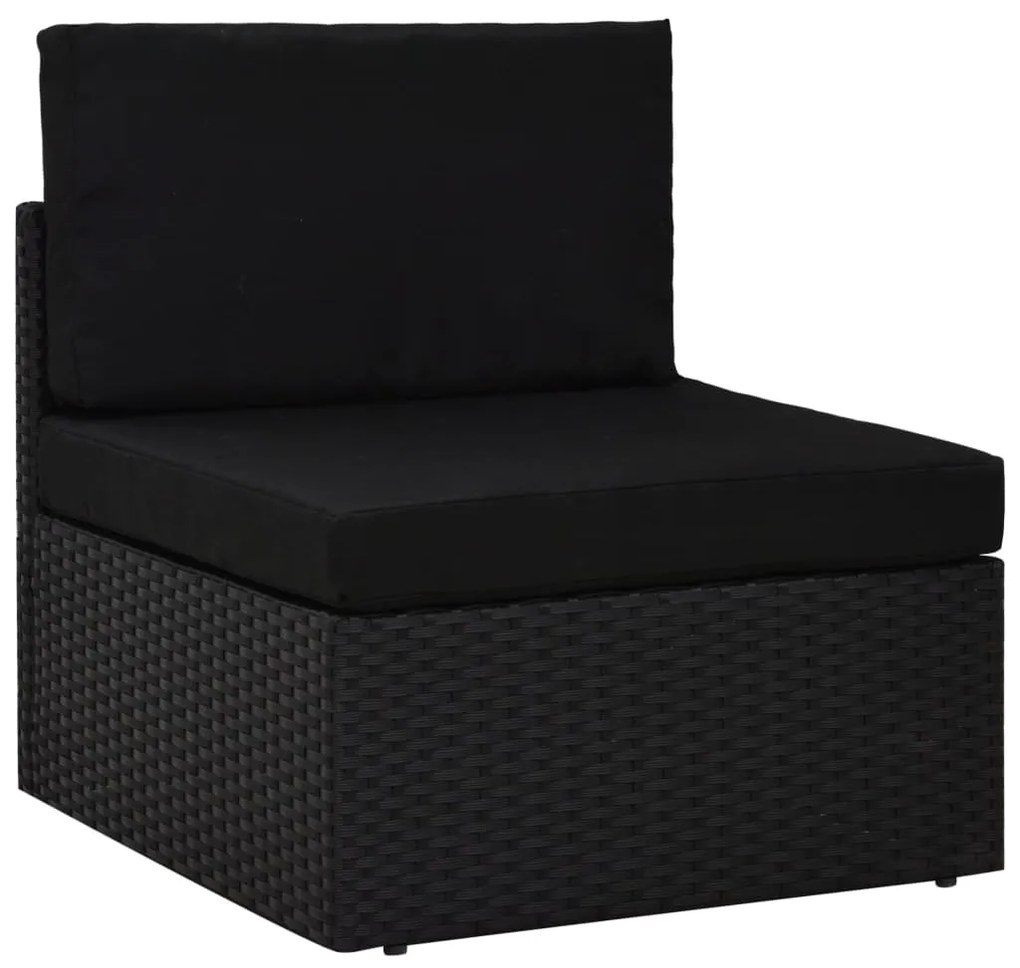 vidaXL Σαλόνι Κήπου Σετ 12 Τεμ. Μαύρο από Συνθετικό Ρατάν με Μαξιλάρια