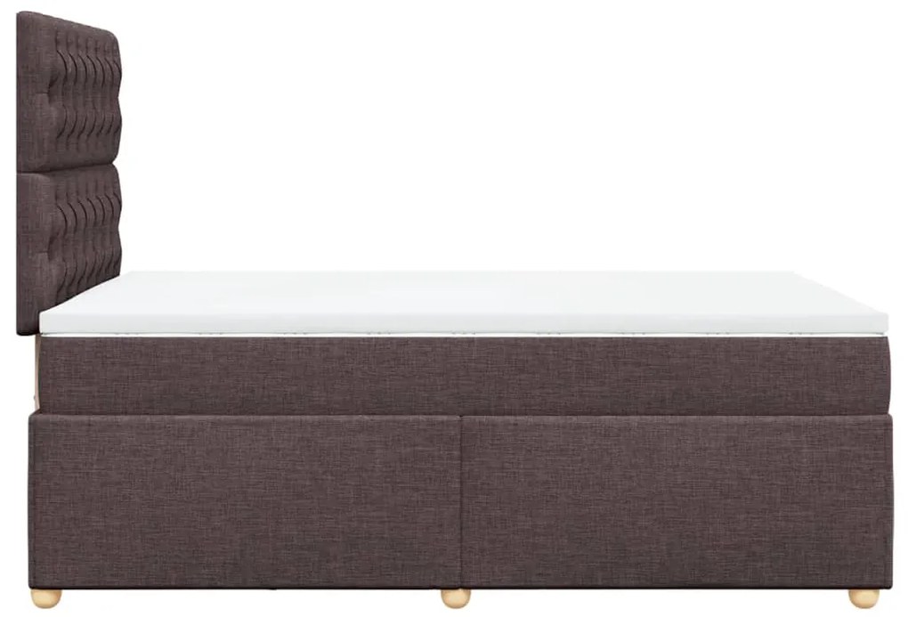 Κρεβάτι Boxspring με Στρώμα Σκούρο Καφέ 120x200 εκ. Υφασμάτινο - Καφέ