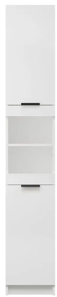 vidaXL Ντουλάπι Μπάνιου Λευκό 32 x 34 x 188,5 εκ. Επεξεργασμένο Ξύλο