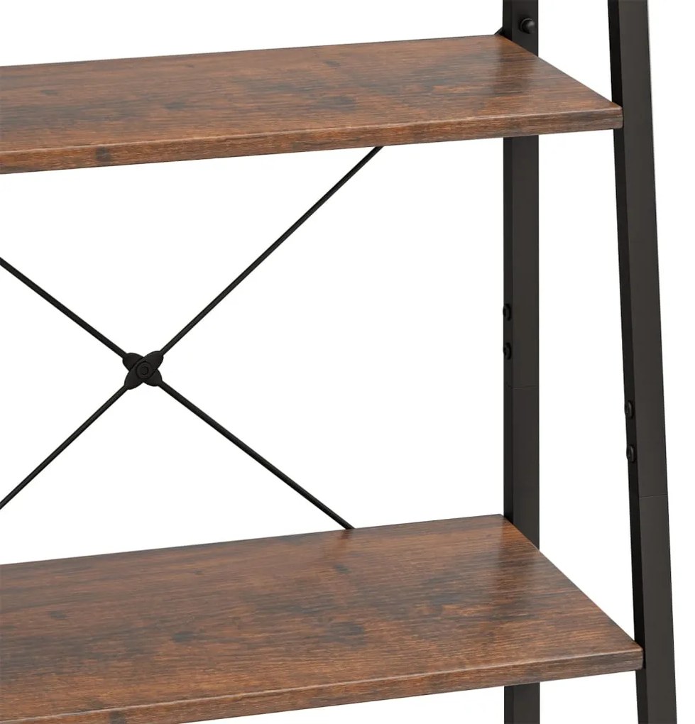 vidaXL Ραφιέρα 4 Επιπέδων Σκούρο Καφέ & Μαύρο 56x35x140 εκ.