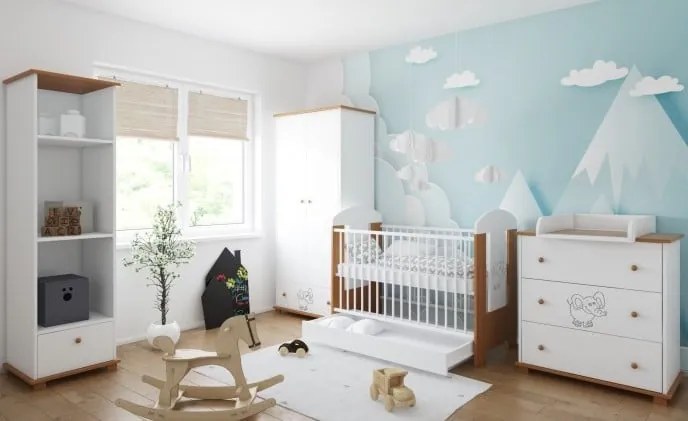 Ντουλάπα  2φυλλη   White + Mocha  83x46x183εκ.  BC30030 BabyCute