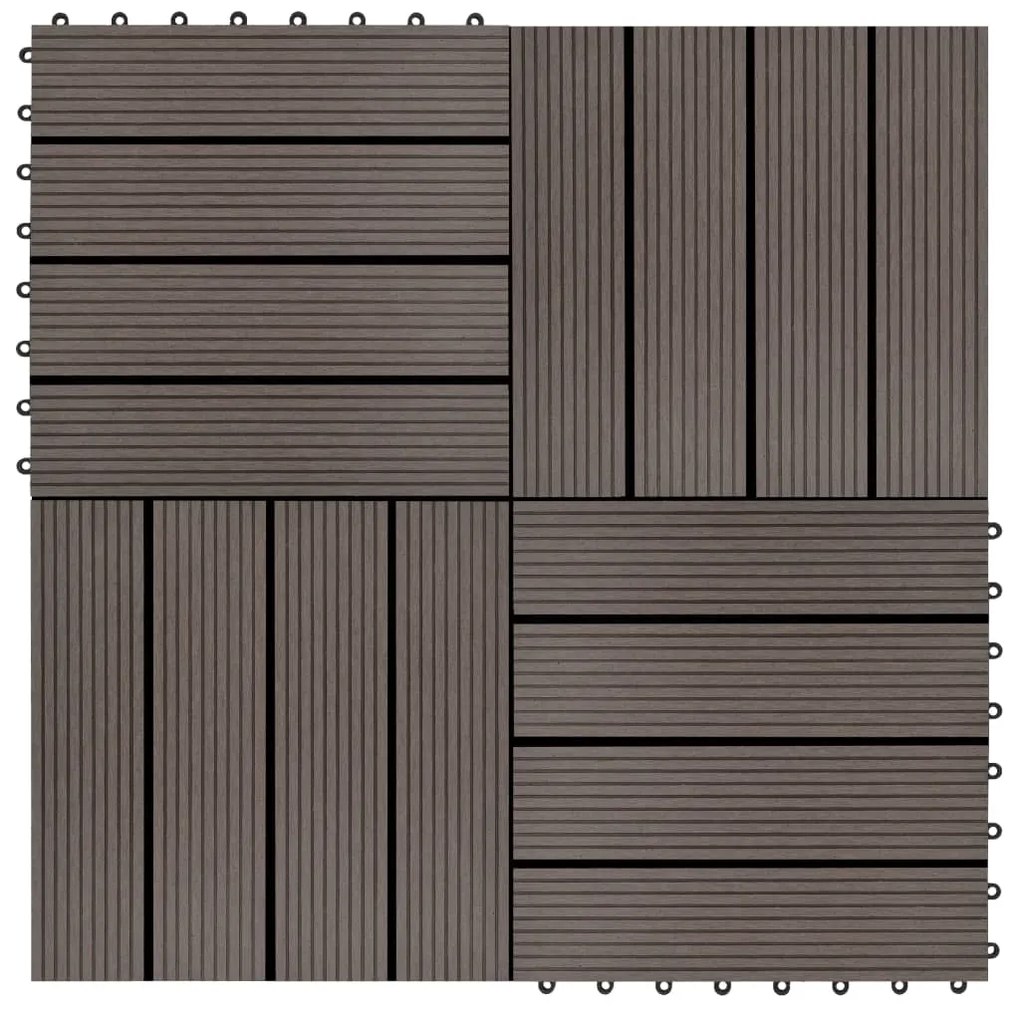 vidaXL Πλακάκια Deck 11 τεμ. Σκούρο Καφέ 30 x 30 εκ. 1 μ² από WPC