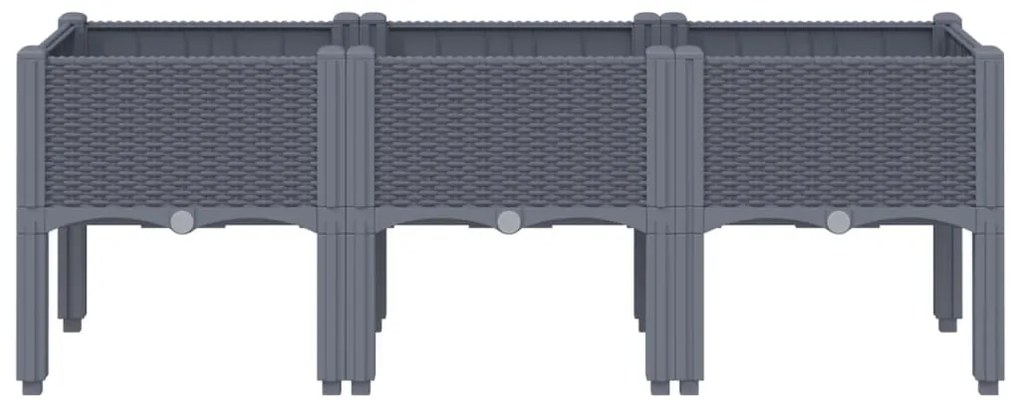 vidaXL Ζαρντινιέρα Κήπου με Πόδια Μπλε Γκρι 120x40x42 εκ. Πολυπροπυλένιο