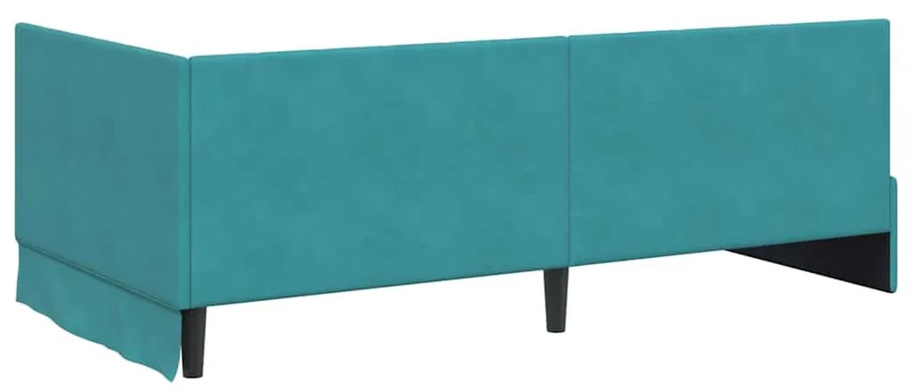 vidaXL Κρεβάτι Γωνίας με κεφαλάρι Τιρκουάζ 100 x 200 cm Βελούδο
