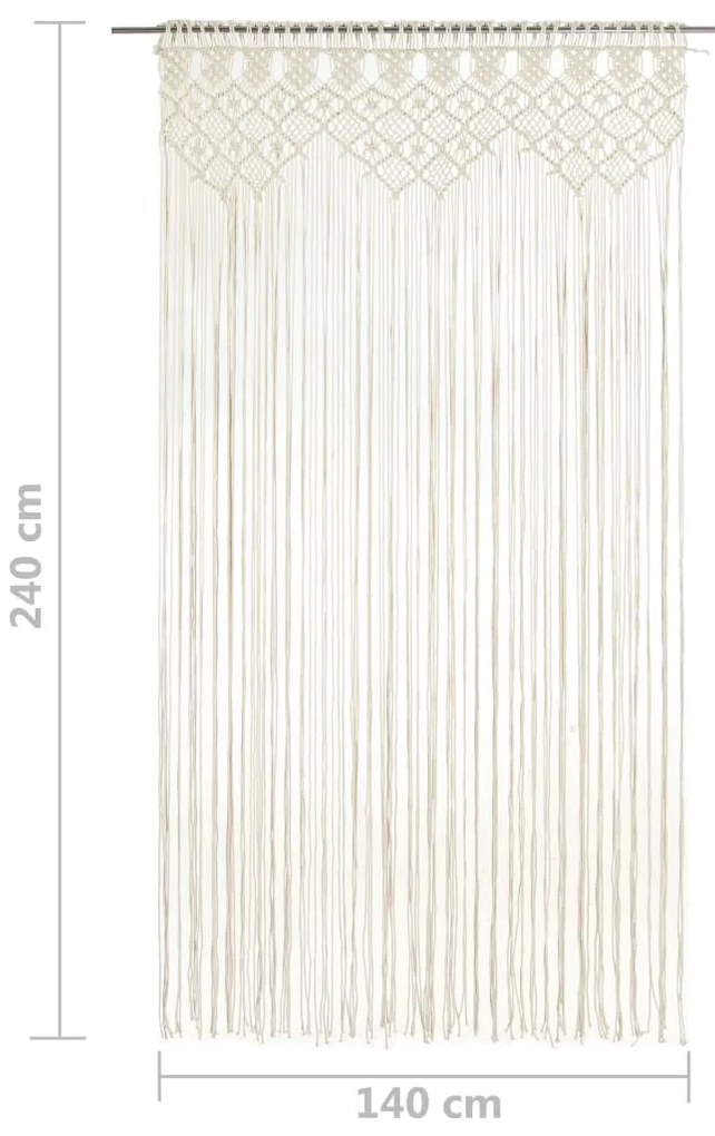 vidaXL Κουρτίνα Μακραμέ 140 x 240 εκ. Βαμβακερή
