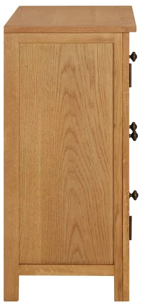 vidaXL Ντουλάπι με Συρτάρια 70 x 35 x 75 εκ. από Μασίφ Ξύλο Δρυός