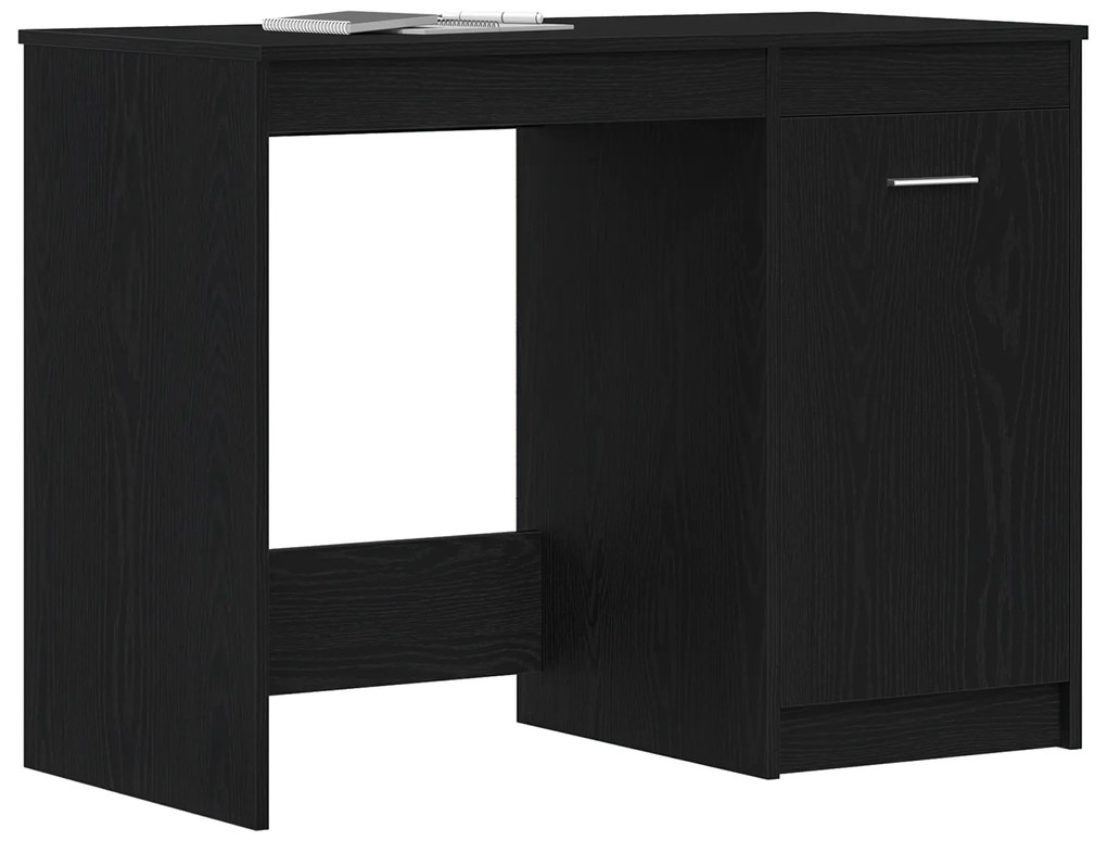 vidaXL Γραφείο Μαύρο Δρυς 100x50x76 εκ Επεξεργασμένο ξύλο