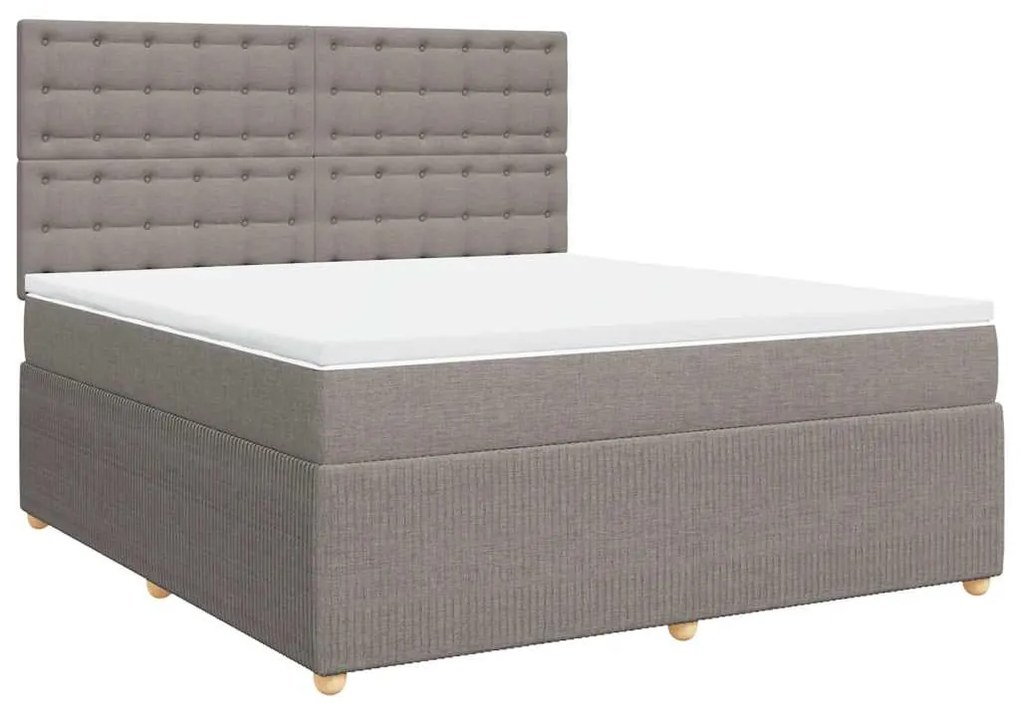 vidaXL Κρεβάτι Boxspring με Στρώμα Taupe 180x200 εκ. Υφασμάτινο