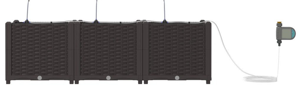 vidaXL Γλάστρες Κήπου 1 τεμ Καφέ 120 x 40 x 37.5 cm Πλαστικό