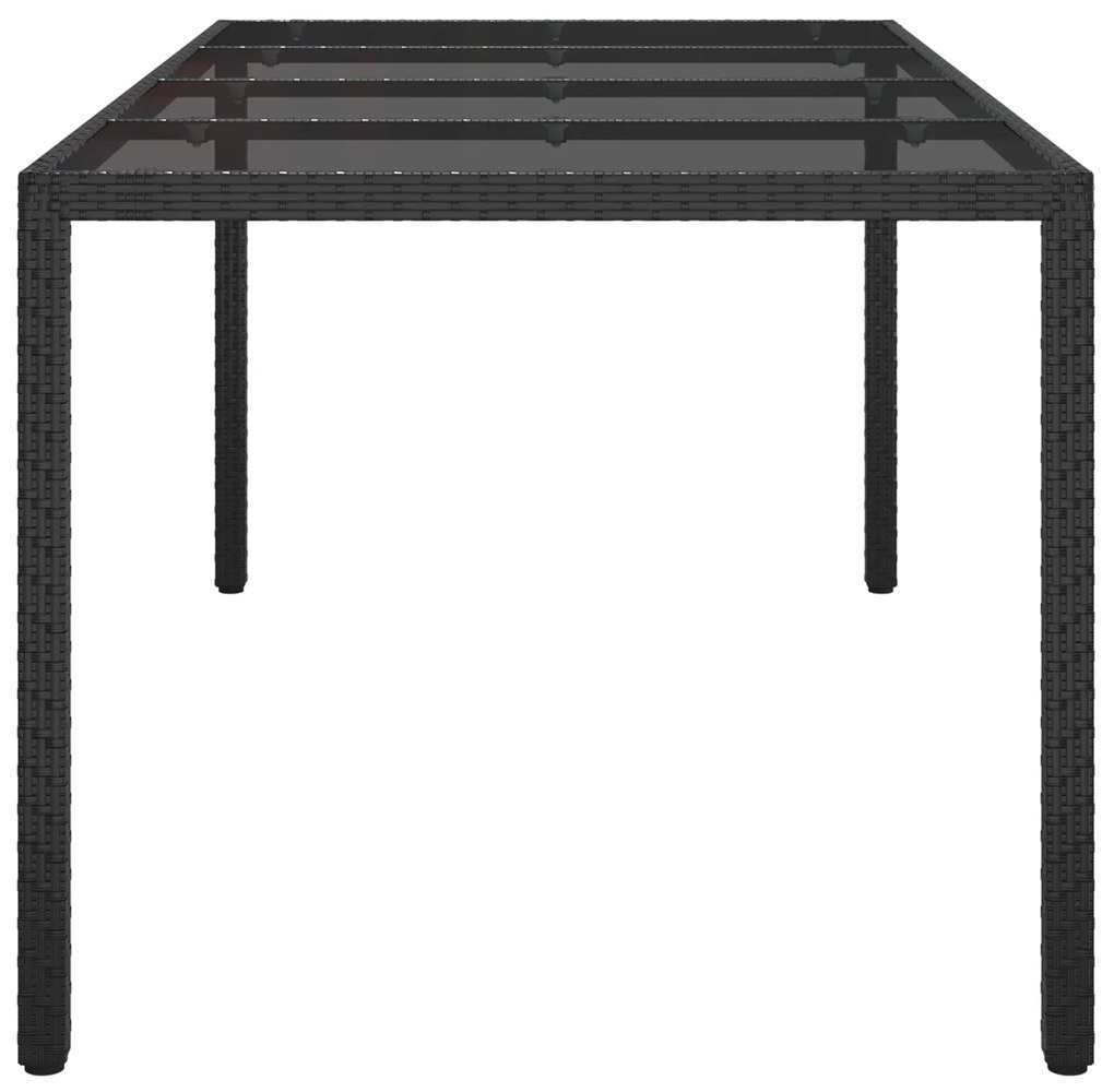 vidaXL Τραπέζι Φαγητού Μαύρο 190x90x75 εκ. Πολυ Ρατάν